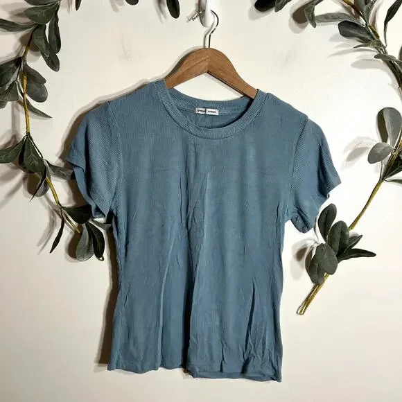 Sweet Romeo Blue Ribbed Short Set - Picture 2 of 9